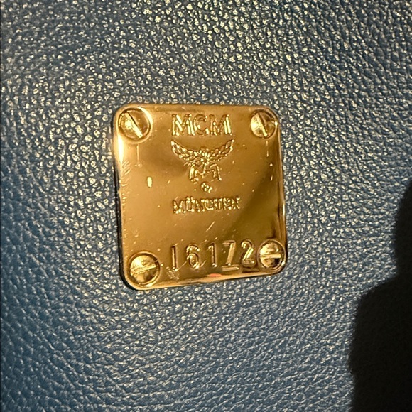 MCM Mini Blue Alma Leather Handbag - Picture 2 of 16